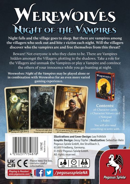 Werewolves: Night of the Vampires parte posterior de la caja