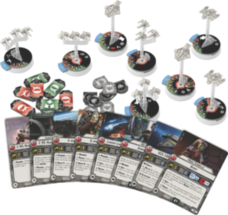 Star Wars: Armada – Sternenjägerstaffeln der Rebellenallianz 2 Erweiterungspack komponenten