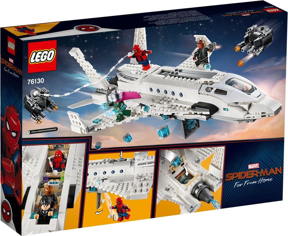 LEGO® Marvel Stark Jet and the Drone Attack back of the box