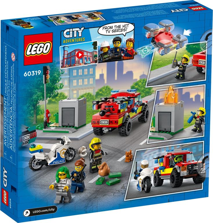 LEGO® City Le sauvetage des pompiers et la course-poursuite de la police dos de la boîte