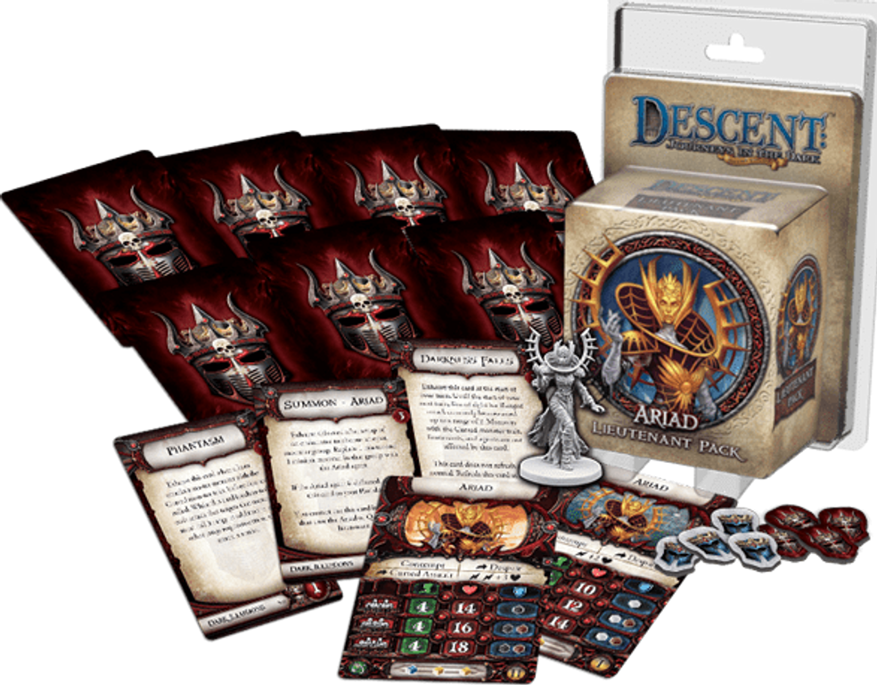 Descent: Journeys in the Dark (Second Edition) – Ariad Lieutenant Pack components