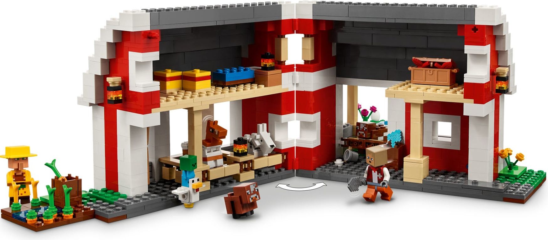 LEGO® Minecraft La grange rouge interieur