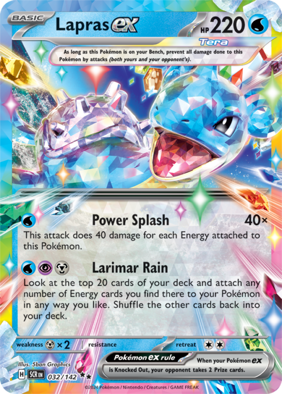 Pokémon TCG: Scarlet & Violet - Stellar Crown Booster Bundle (18 Booster Packs) Lapras card