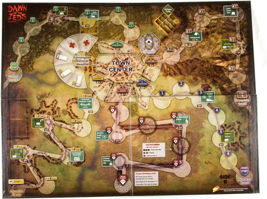 Dawn of the Zeds (Third edition) game board