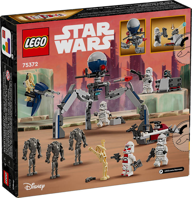 LEGO® Star Wars Clone Trooper™ & Battle Droid™ Battle Pack achterkant van de doos