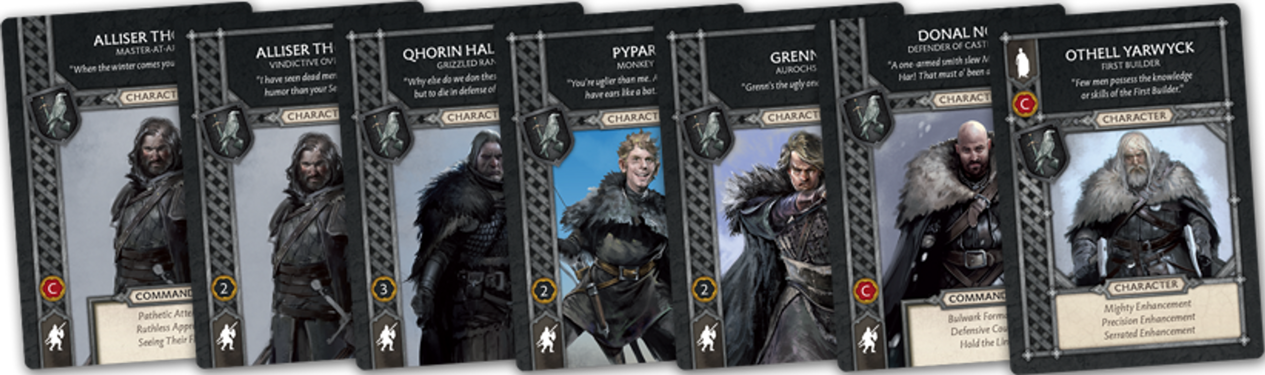 A Song of Ice & Fire: Tabletop Miniatures Game – Night's Watch Heroes I cards