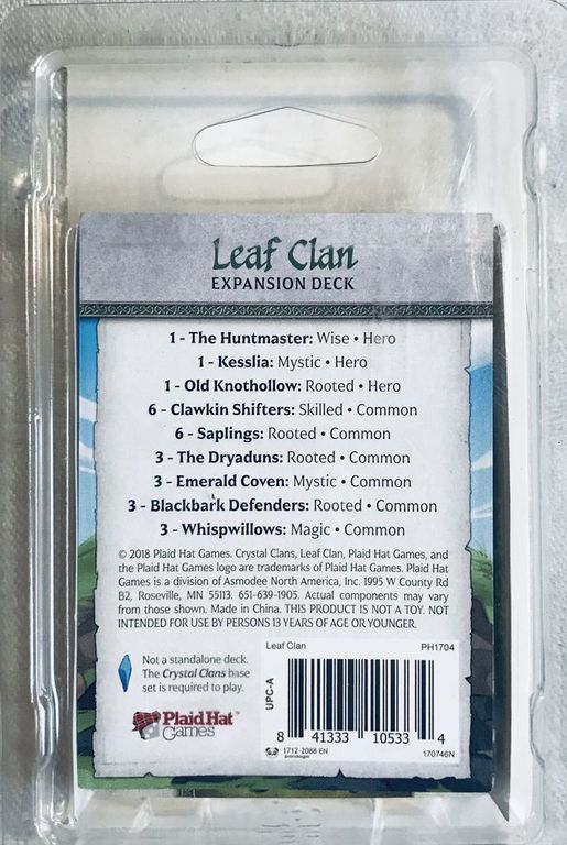 Crystal Clans: Leaf Clan back of the box