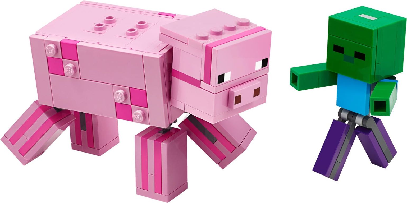 LEGO® Minecraft Bigfig Pig with Zombie baby components