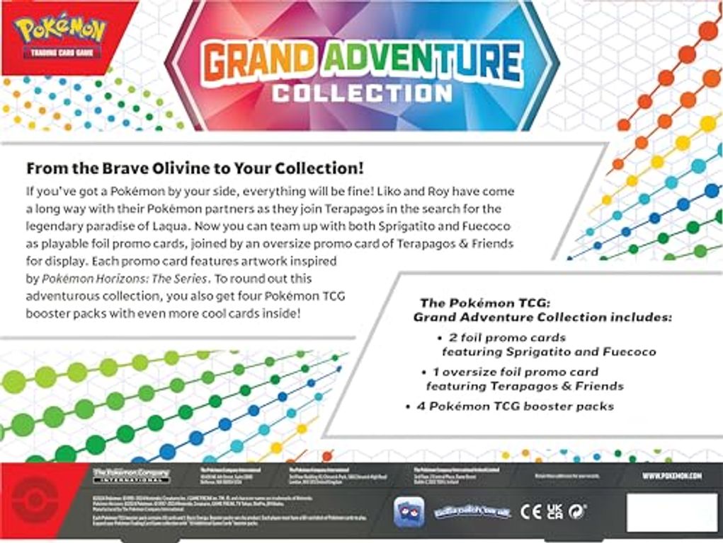 Pokémon TCG: Grand Adventure Collection rückseite der box