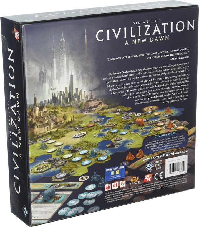 Sid Meier's Civilization: Un nuevo amanecer parte posterior de la caja