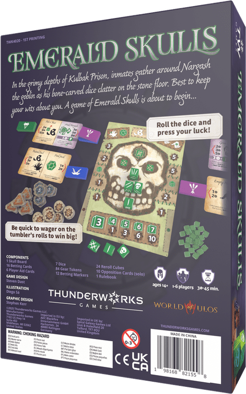 Emerald Skulls back of the box