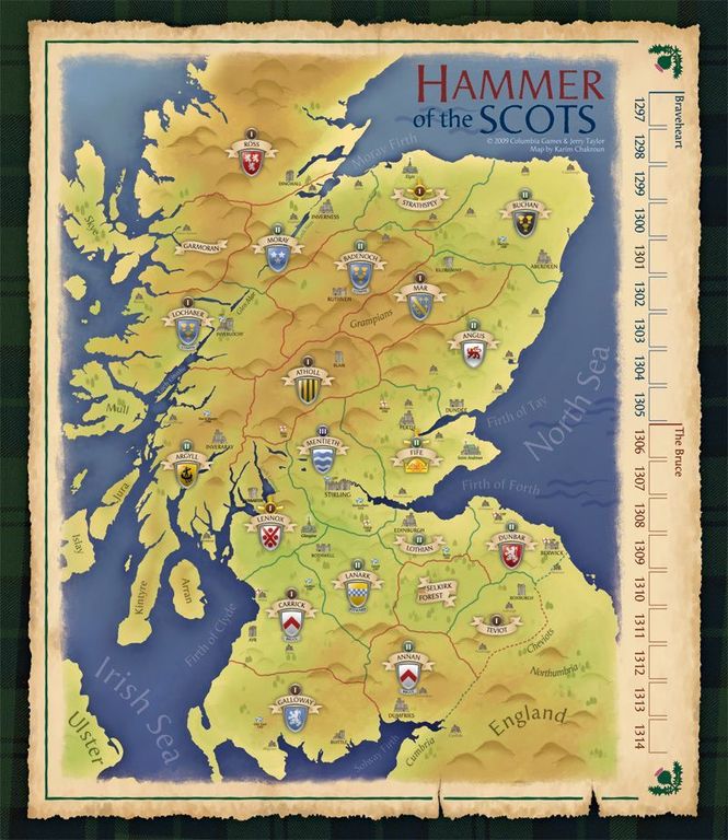 Hammer of the Scots game board