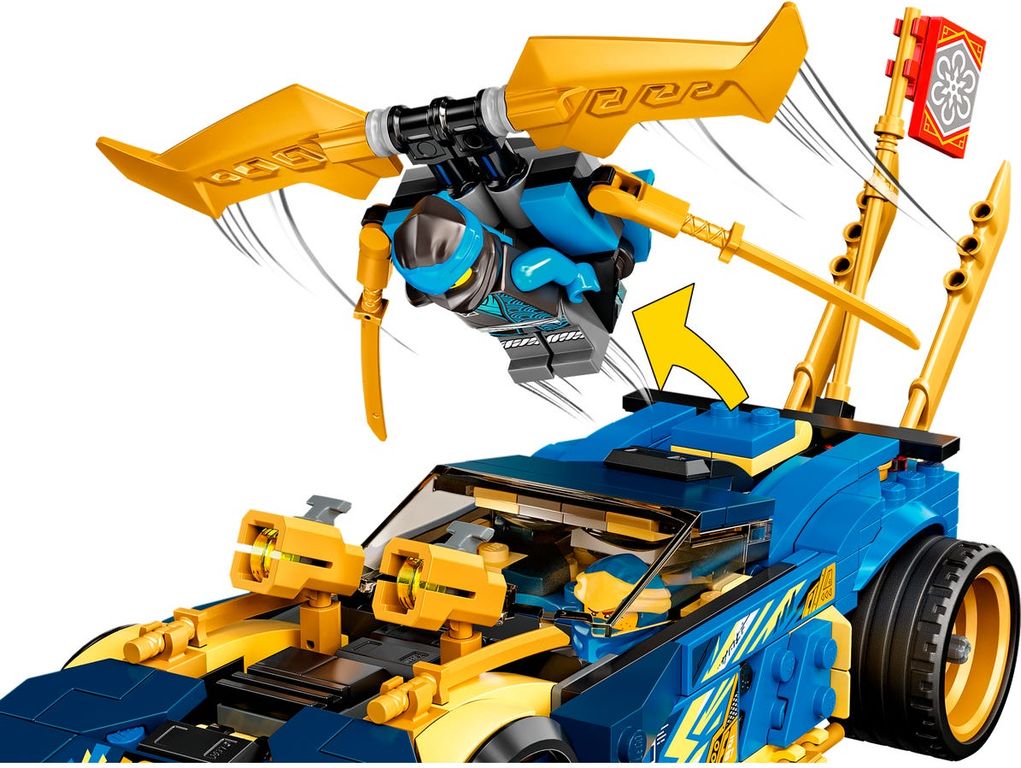 LEGO® Ninjago Jay en Nya’s racewagen EVO voertuig