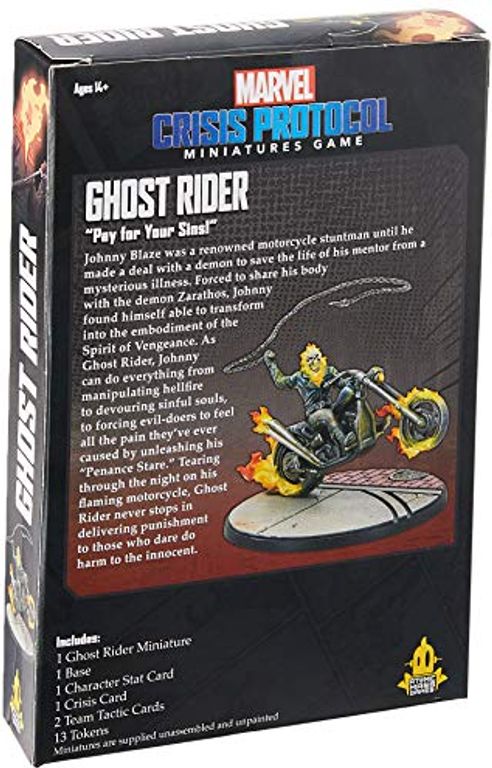 Marvel: Crisis Protocol – Ghost Rider parte posterior de la caja