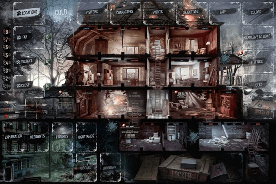 This War of Mine: The Board Game game board