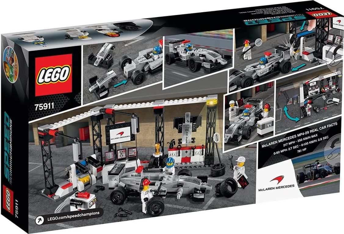 LEGO® Speed Champions McLaren Mercedes Boxenstopp rückseite der box