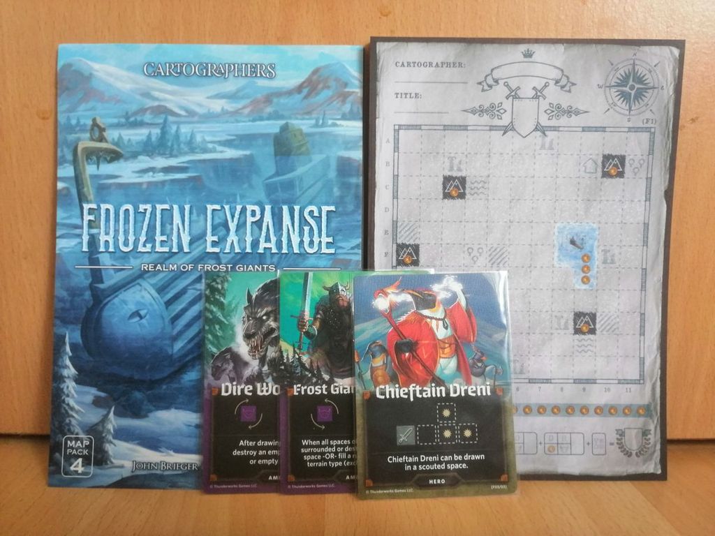 Cartographers Map Pack 4: Frozen Expanse – Realm of Frost Giants components