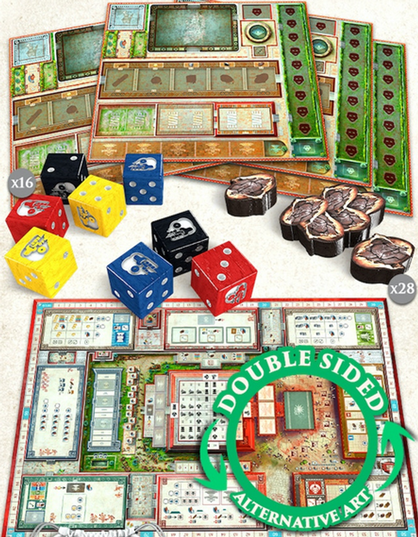 Teotihuacan: City of Gods – Deluxe Master Set components