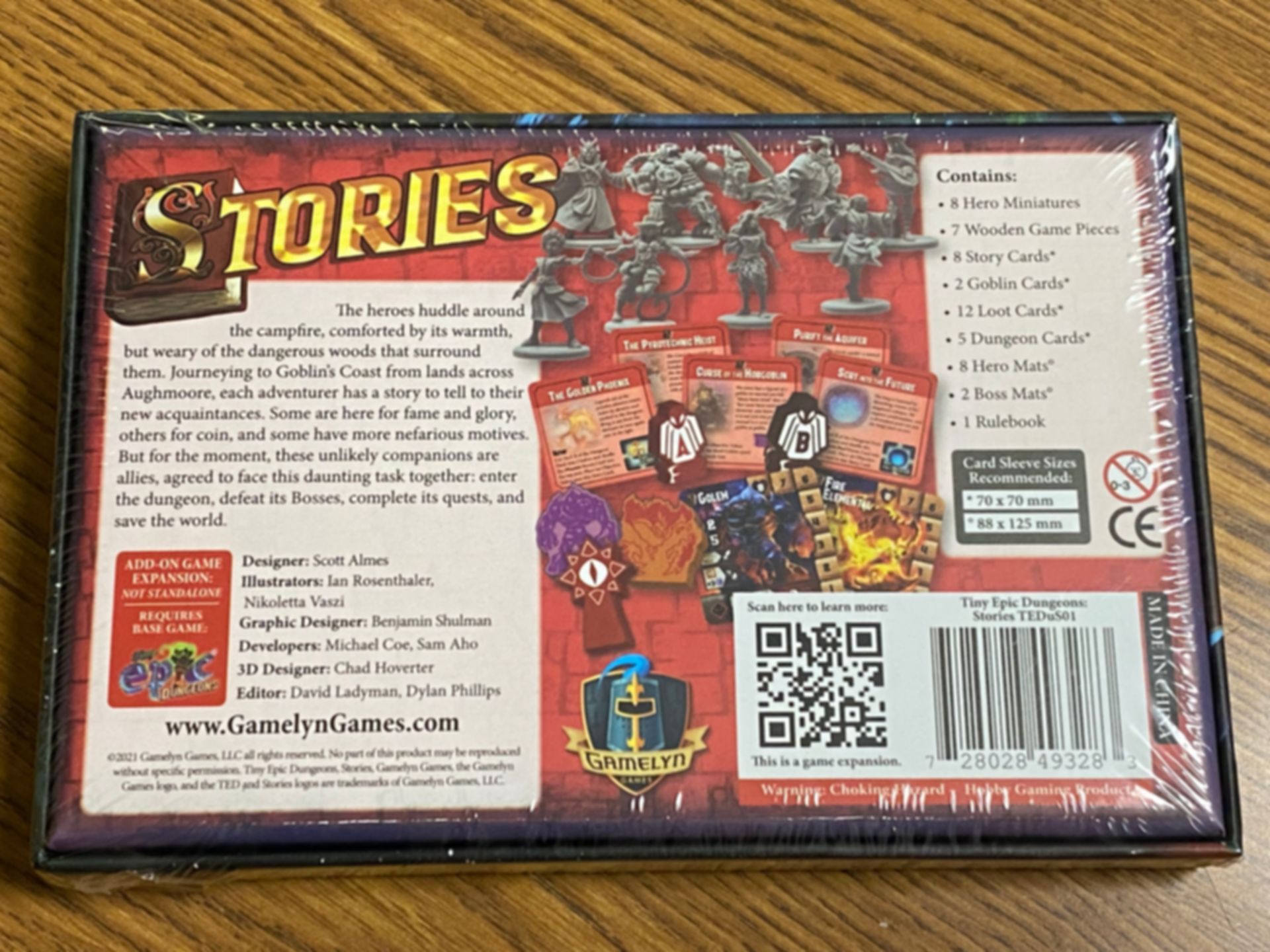 Tiny Epic Dungeons: Stories rückseite der box