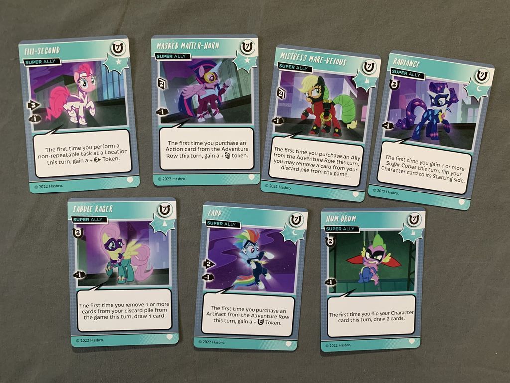 My Little Pony: Adventures in Equestria Deck-Building Game – True Talents Expansion cartes