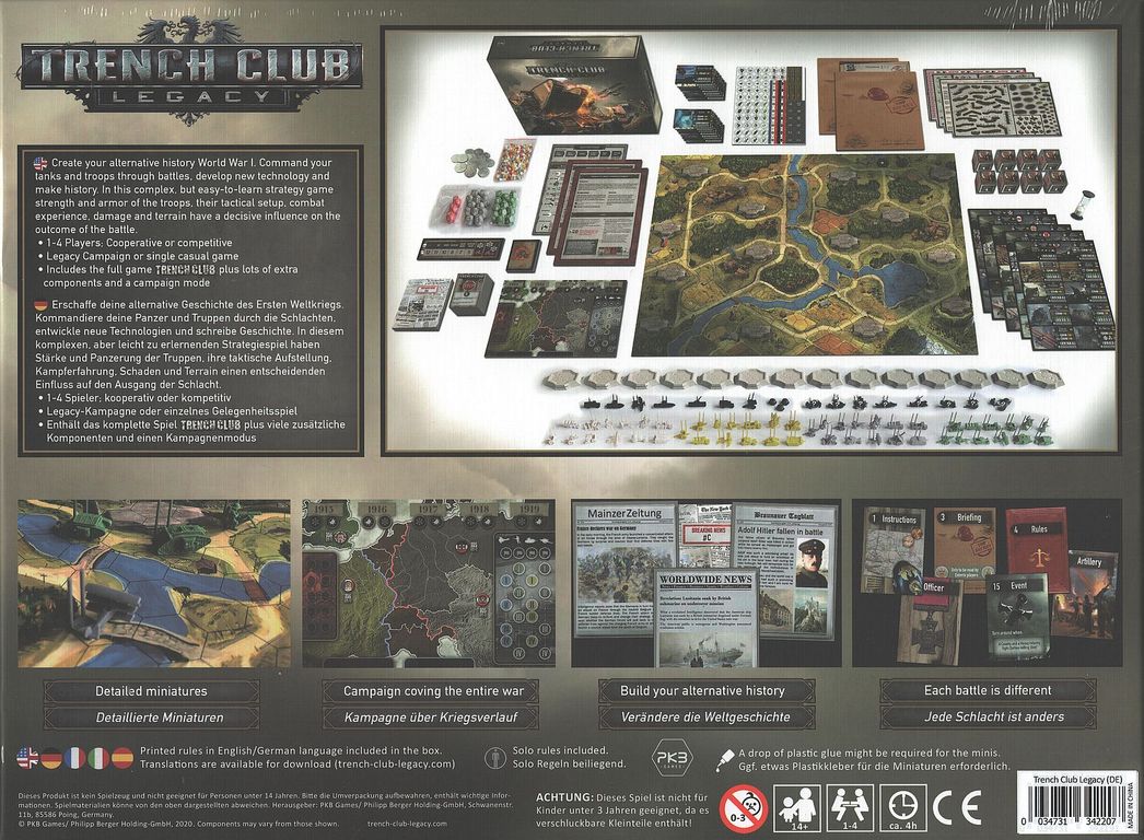 Trench Club: Legacy parte posterior de la caja