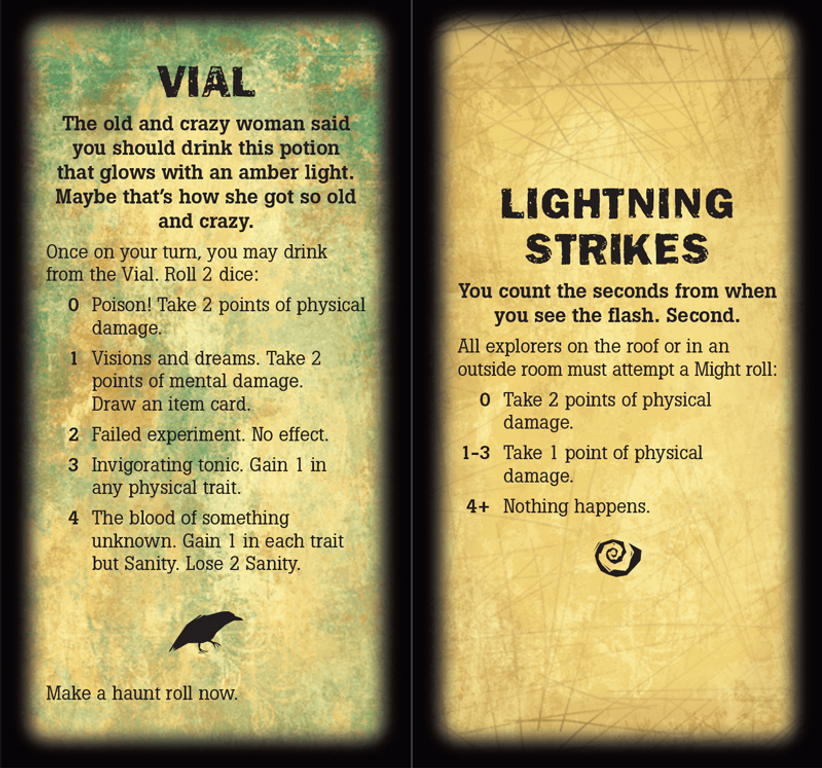 Betrayal at House on the Hill: Widow's Walk cards