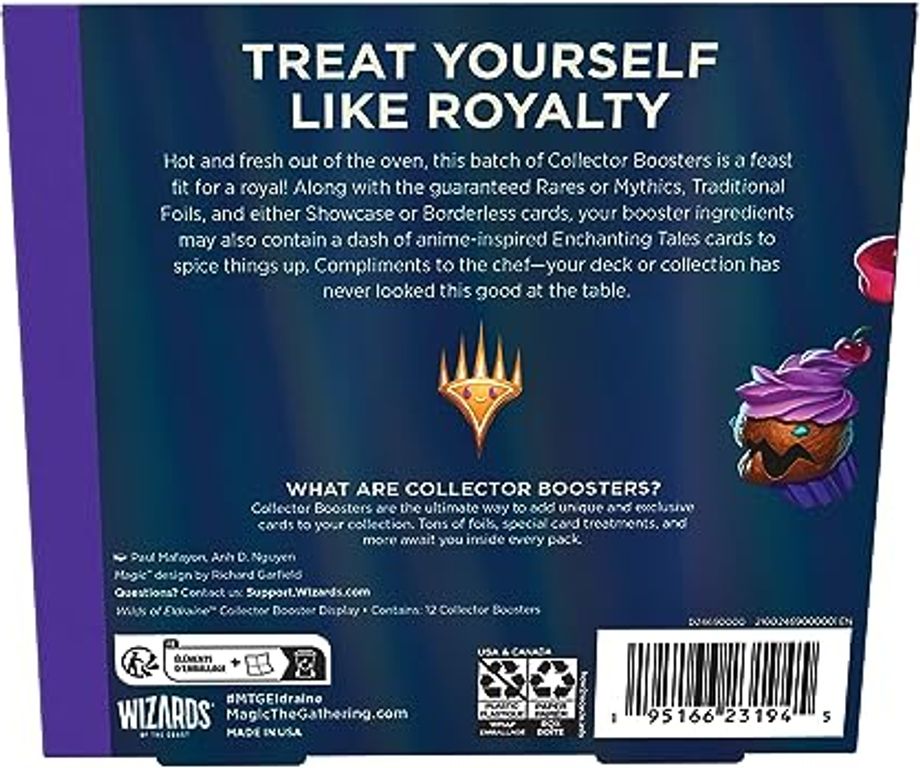 Magic: The Gathering Wilds of Eldraine Collector Booster Box - 12 Packs (180 Magic Cards) back of the box
