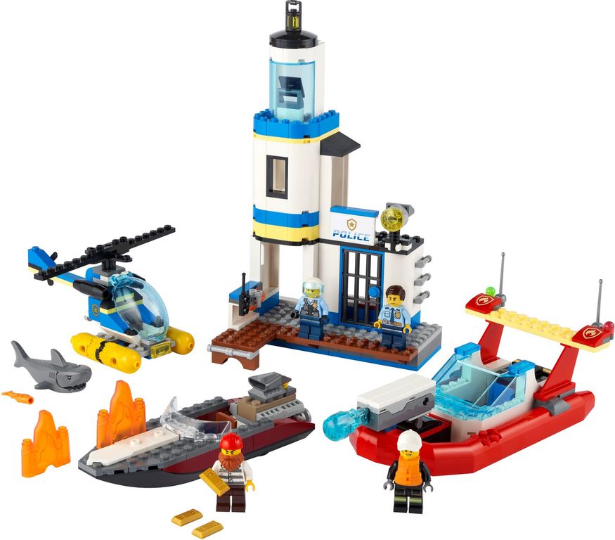 LEGO® City Seaside Police and Fire Mission components