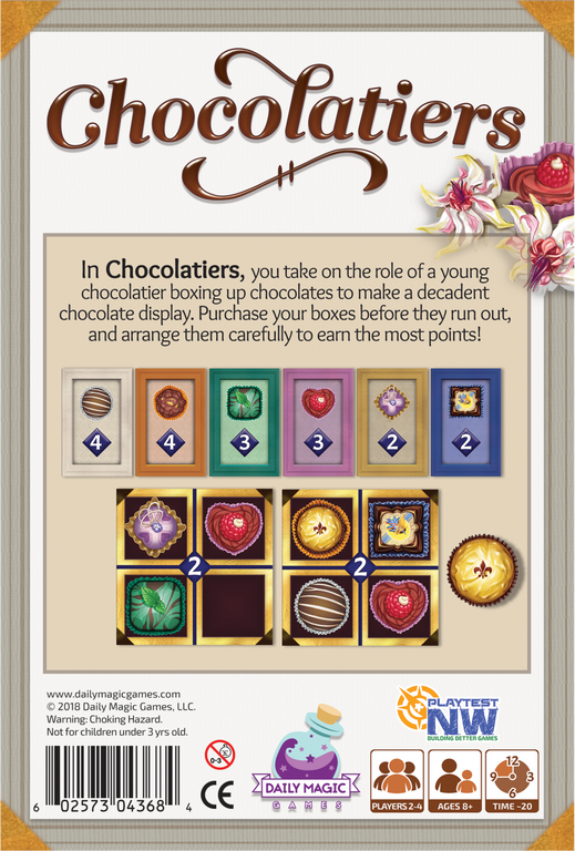 Chocolatiers dos de la boîte