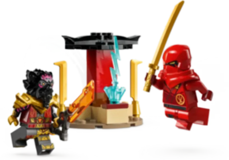 LEGO® Ninjago Verfolgungsjagd mit Kais Flitzer und Ras' Motorrad spielablauf