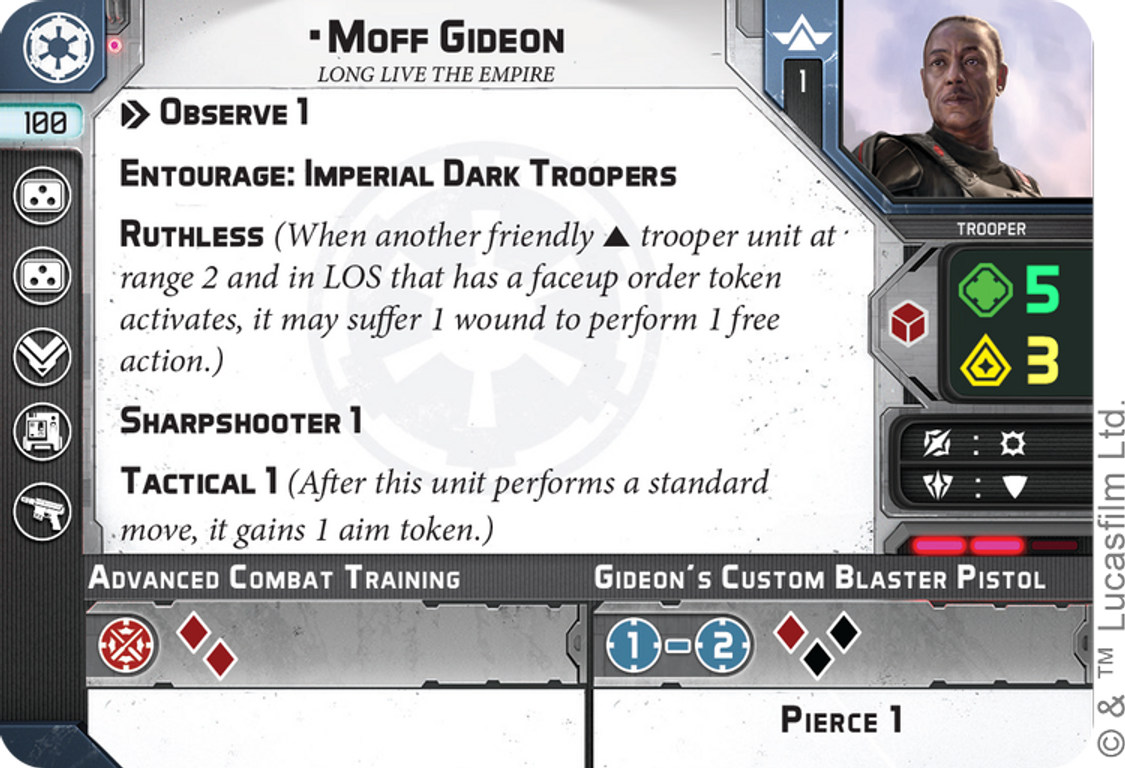 Star Wars: Legion – Moff Gideon Commander Expansion karte