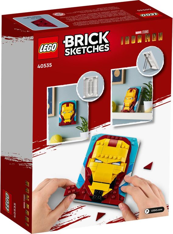 LEGO® Brick Sketches™ Iron Man parte posterior de la caja