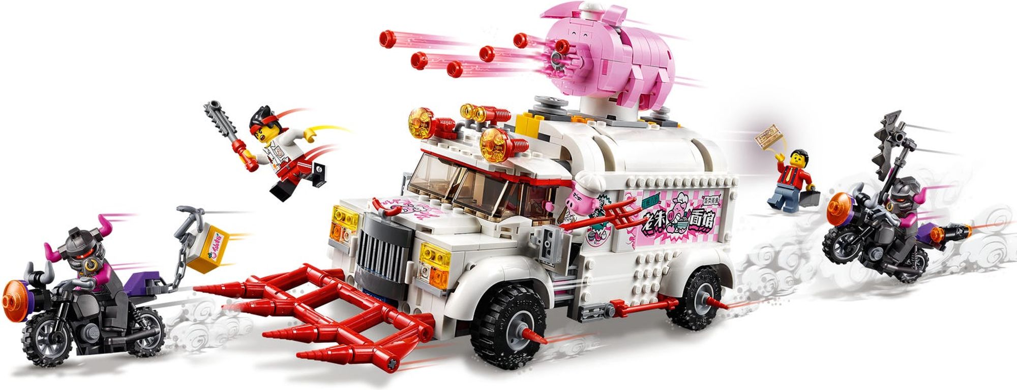 LEGO® Monkie Kid Pigsys Foodtruck spielablauf