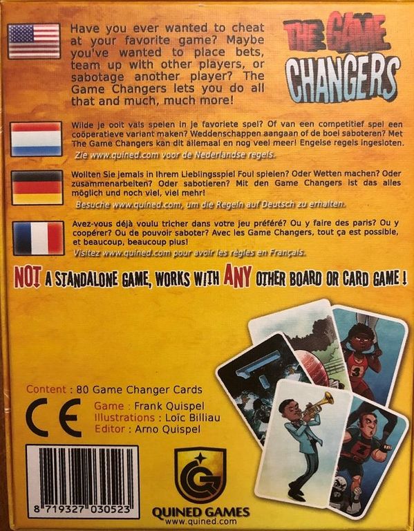 The Game Changers achterkant van de doos
