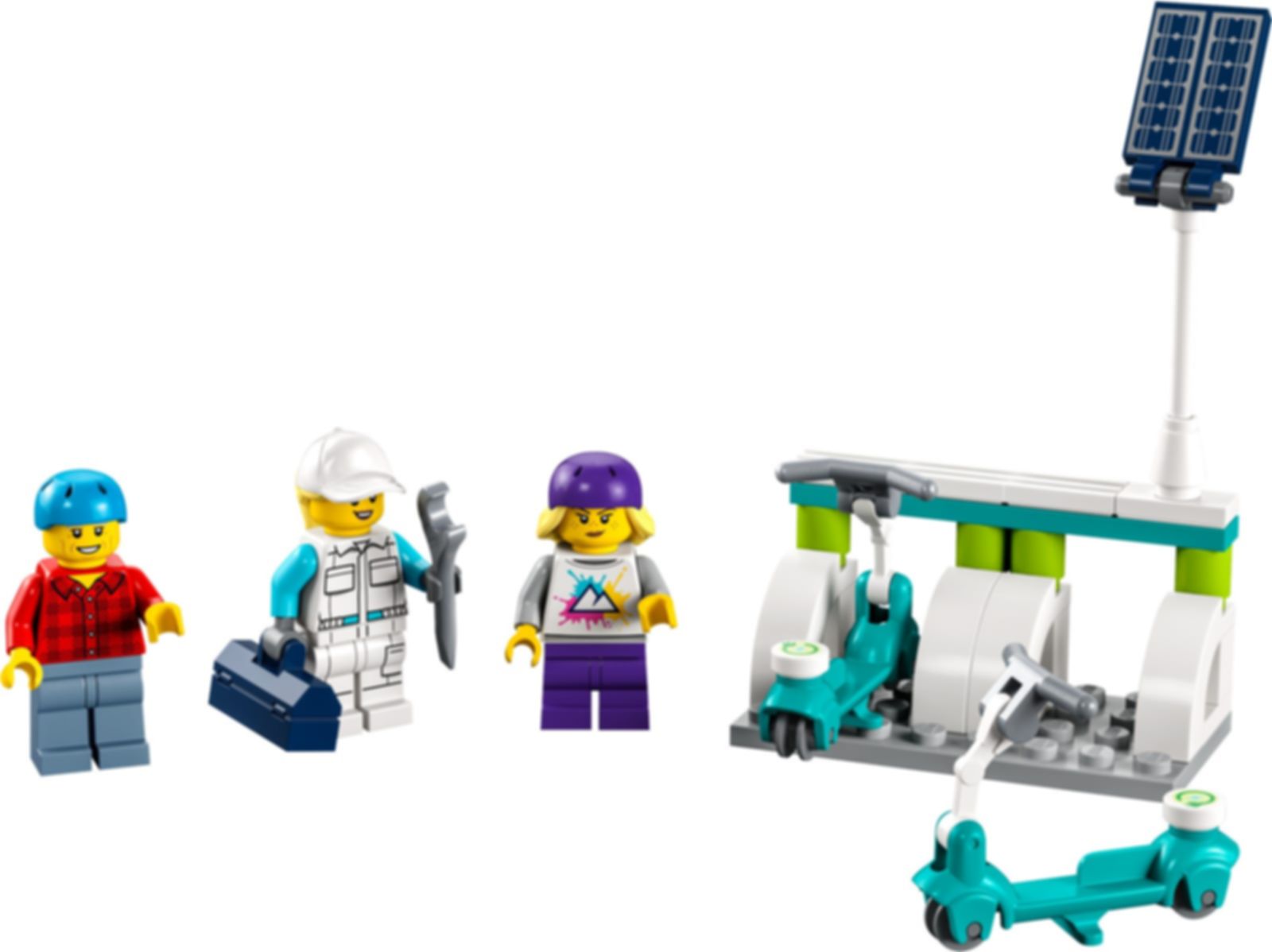 LEGO® City Electric Scooters & Charging Dock components