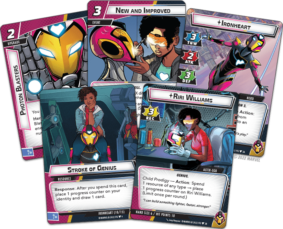 Marvel Champions: The Card Game – Ironheart Hero Pack cartes