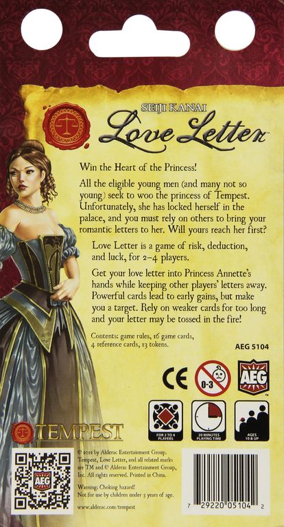 Love Letter dos de la boîte