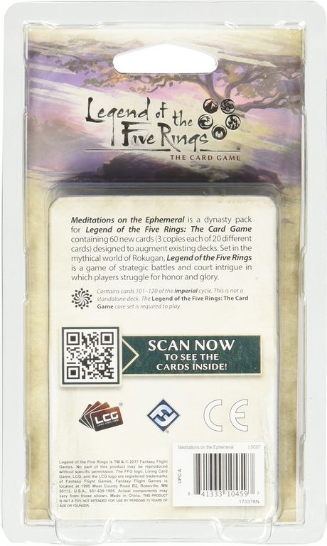 Legend of the Five Rings: The Card Game - Meditations on the Ephemeral parte posterior de la caja