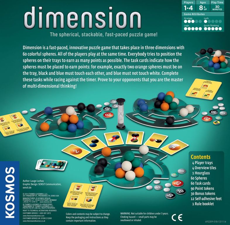 Dimension rückseite der box