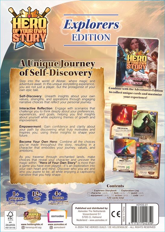 Hero of Your Own Story Explorers Edition back of the box