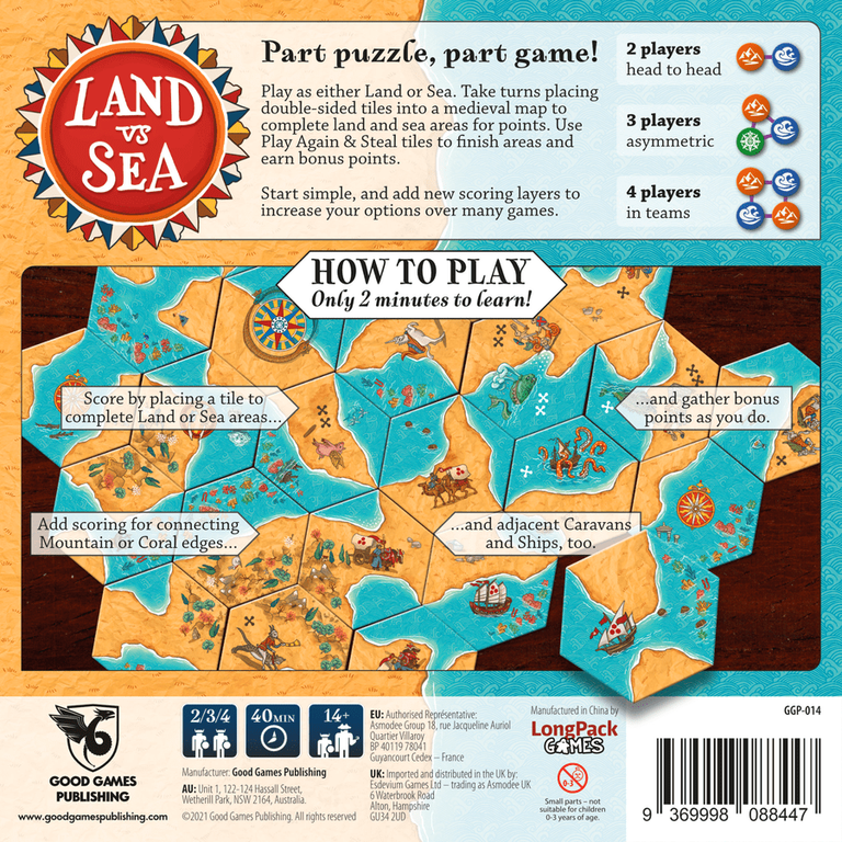 Land vs Sea back of the box
