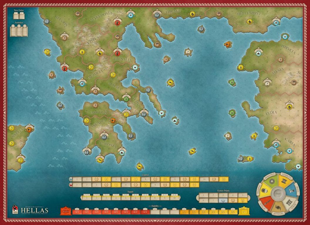 History of the Ancient Seas I: HELLAS game board
