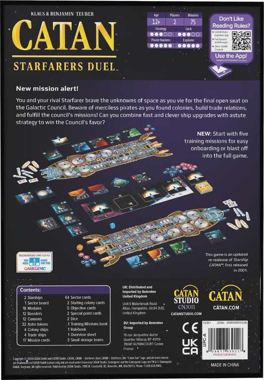 CATAN: Starfarers Duel achterkant van de doos