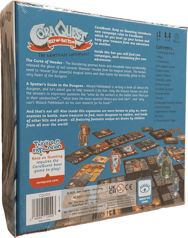 CoraQuest: Keep on Questing parte posterior de la caja