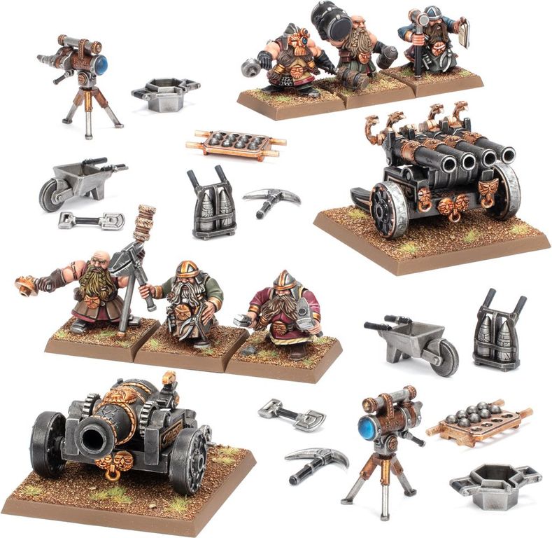 Warhammer: The Old World - Dwarf Cannon & Organ Gun componenti