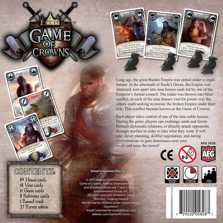 Game of Crowns parte posterior de la caja