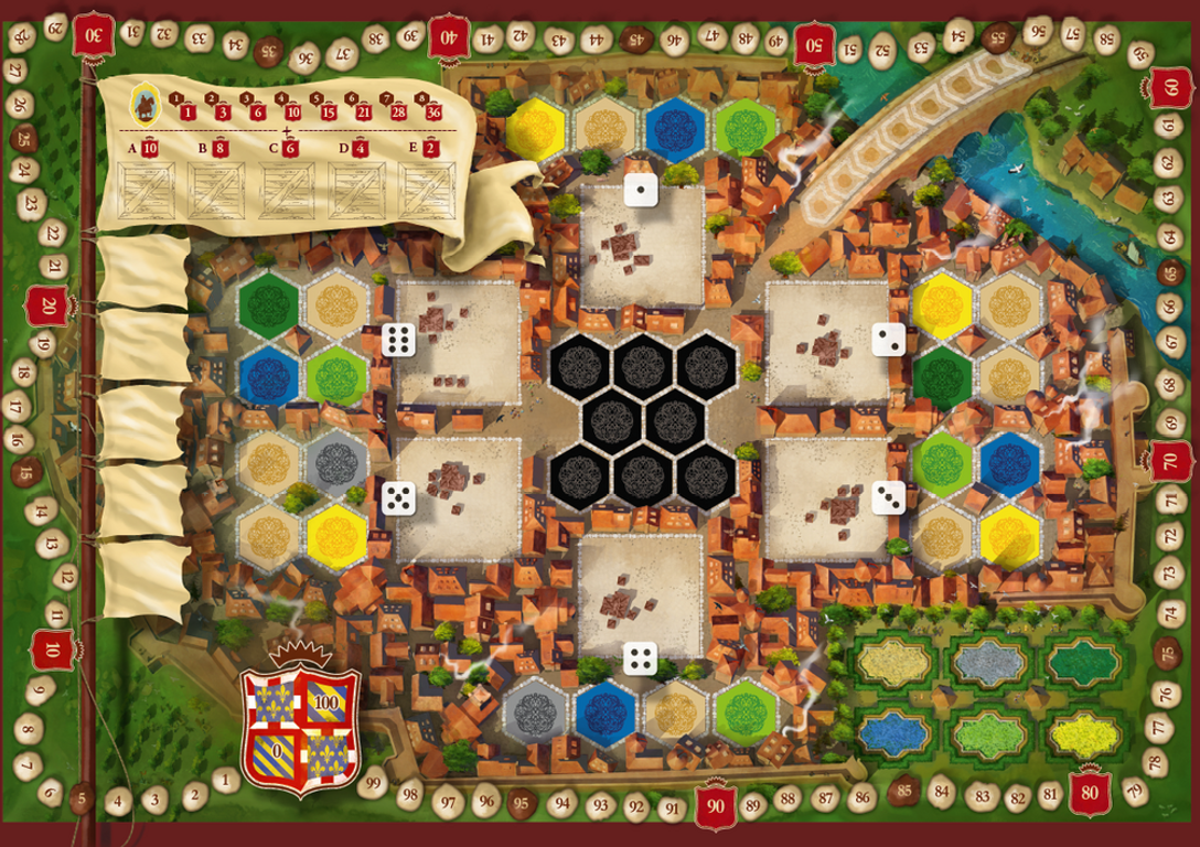 The Castles of Burgundy (20th Anniversary) game board