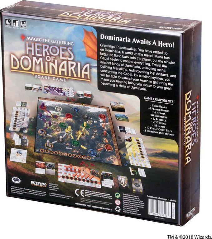 Magic: The Gathering - Heroes of Dominaria parte posterior de la caja