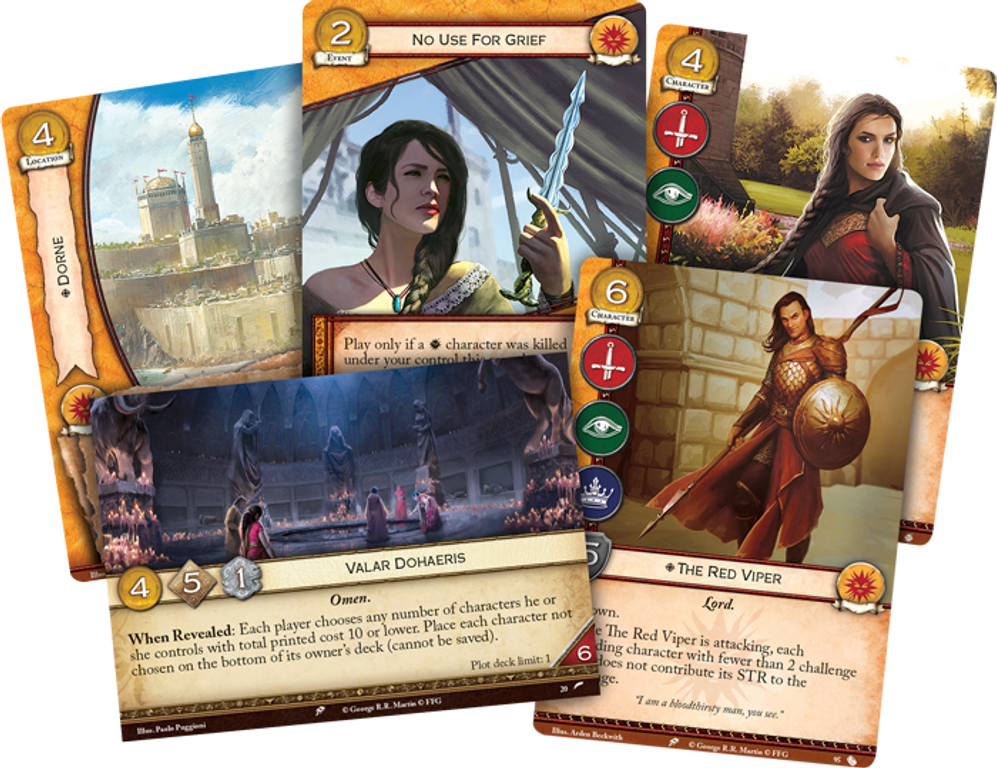 A Game of Thrones: The Card Game (Second Edition) – House Martell Intro Deck cards