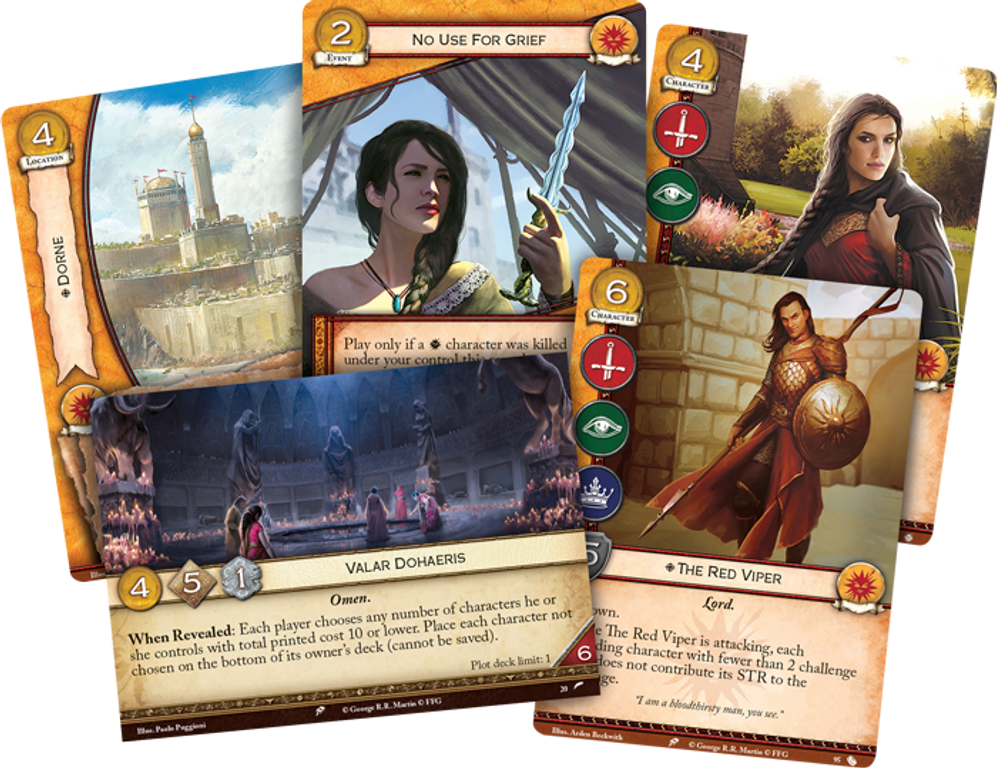 A Game of Thrones: The Card Game (Second Edition) – House Martell Intro Deck kaarten